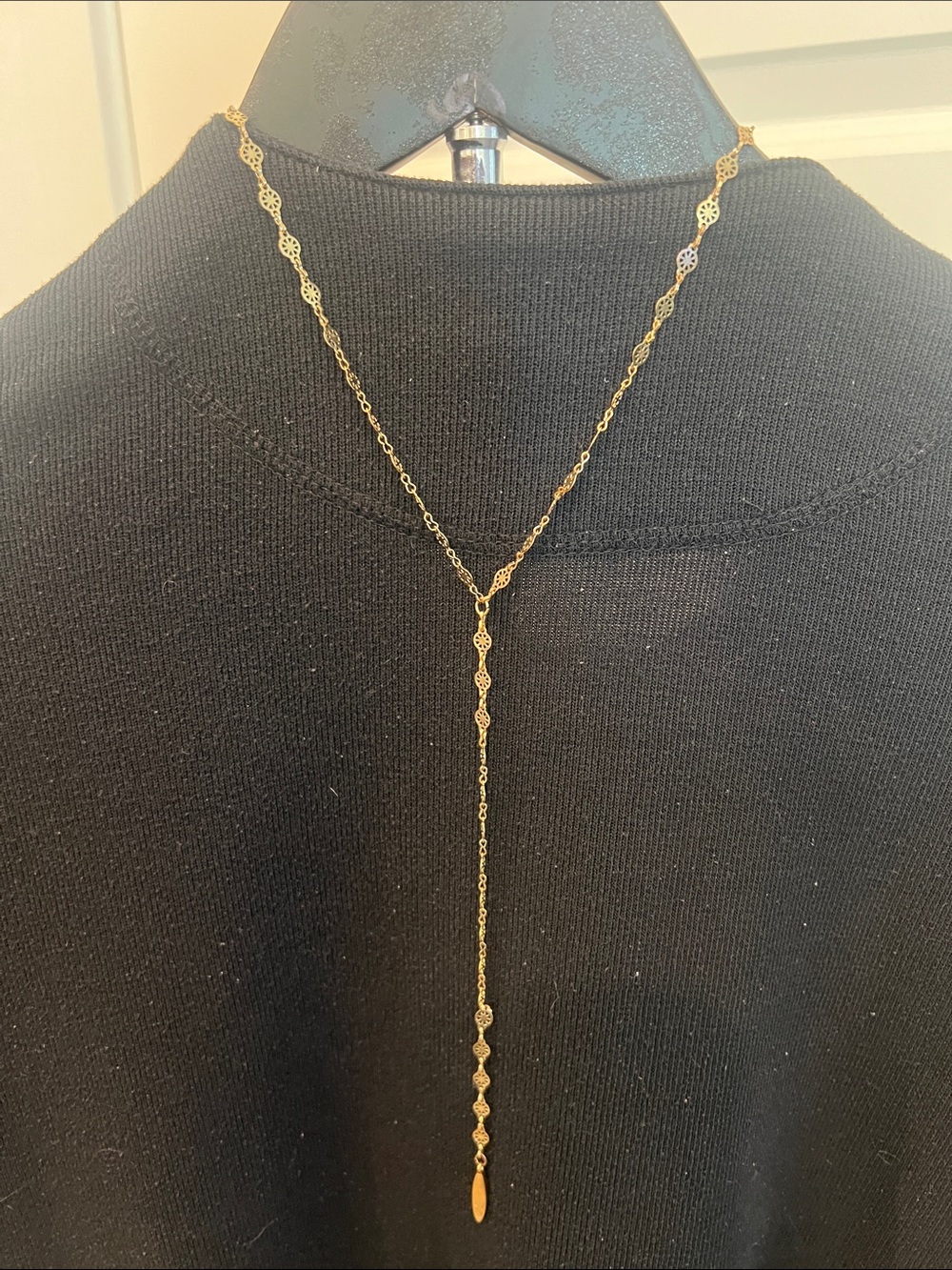 American Eagle Outfitters Gold Y-Drop Lariat Necklace